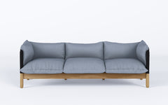 Tepee three seat sofa - oak, black sling