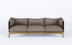 Tepee three seat sofa - oak, black sling