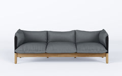 Tepee three seat sofa - oak, black sling