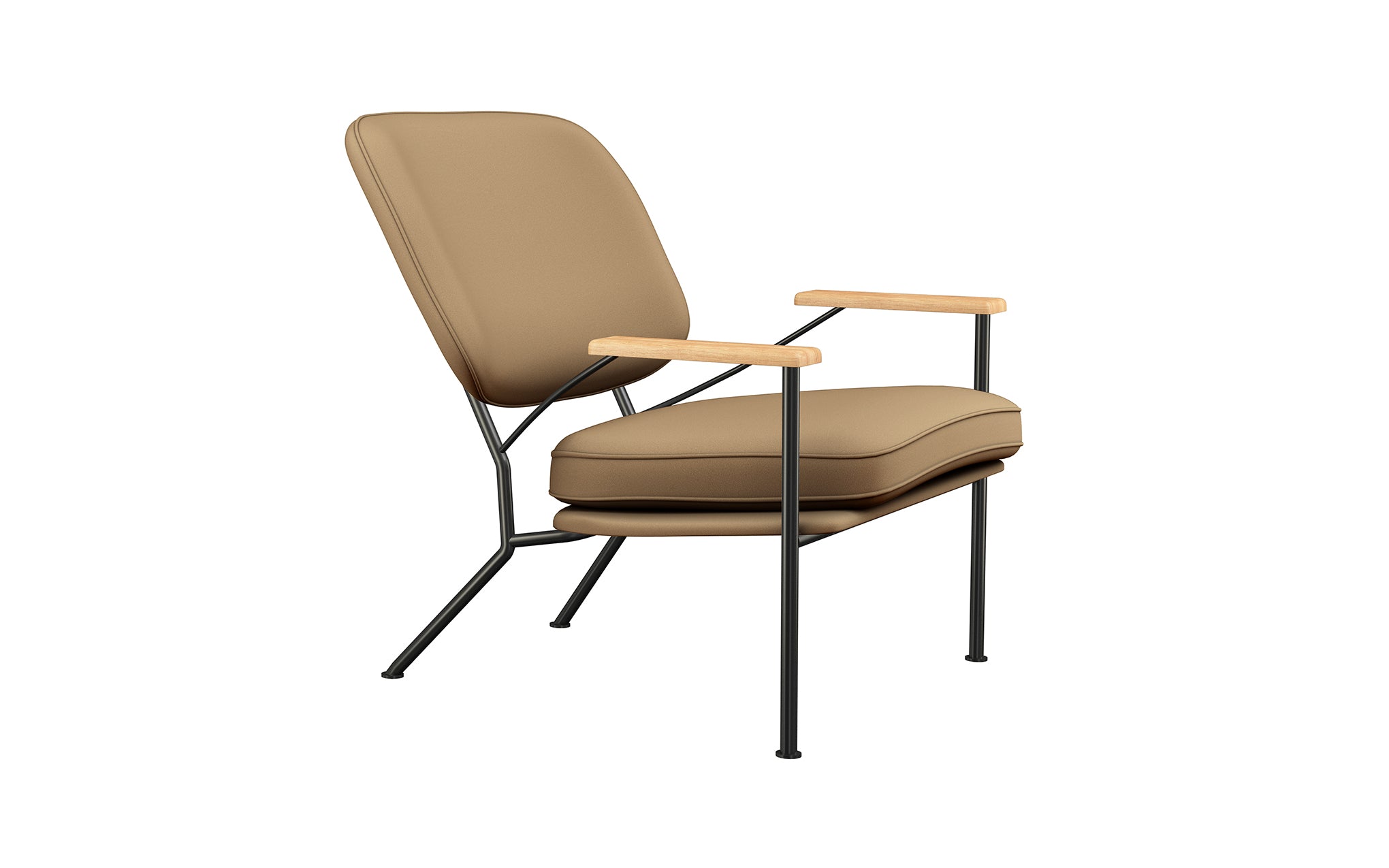 Orlando armchair with oak arms