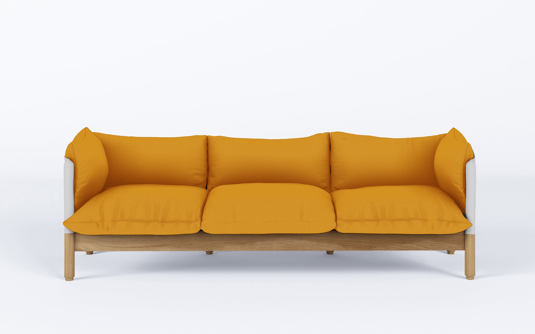 Tepee three seat sofa - oak, white sling