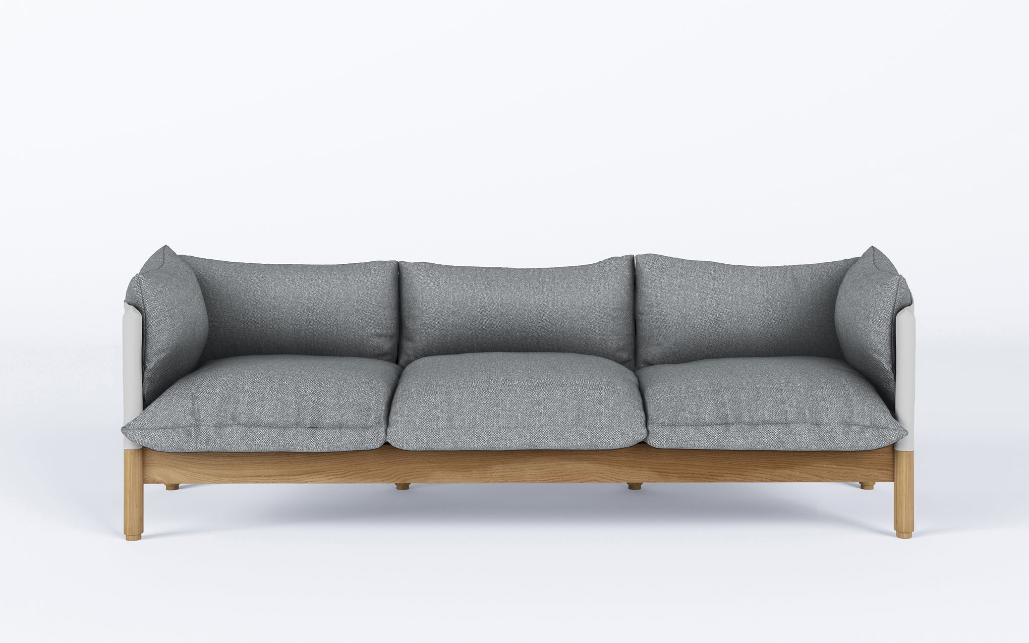 Tepee three seat sofa - oak, white sling