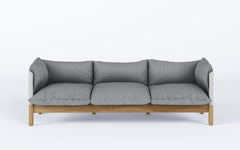 Tepee three seat sofa - oak, white sling