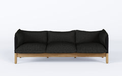 Tepee three seat sofa - oak, black sling
