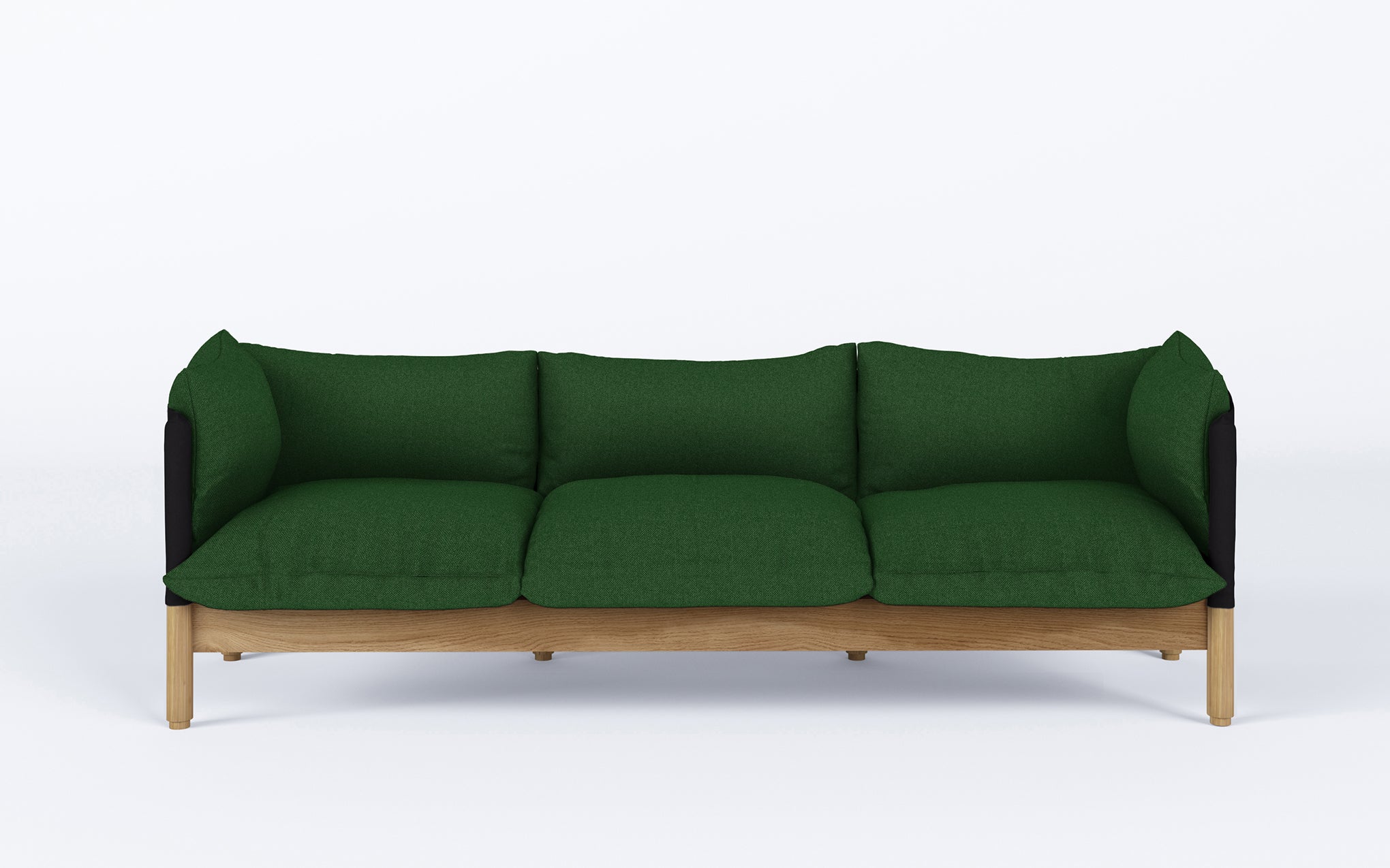 Tepee three seat sofa - oak, black sling