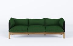 Tepee three seat sofa - oak, black sling