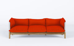 Tepee three seat sofa - oak, white sling