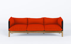 Tepee three seat sofa - oak, black sling