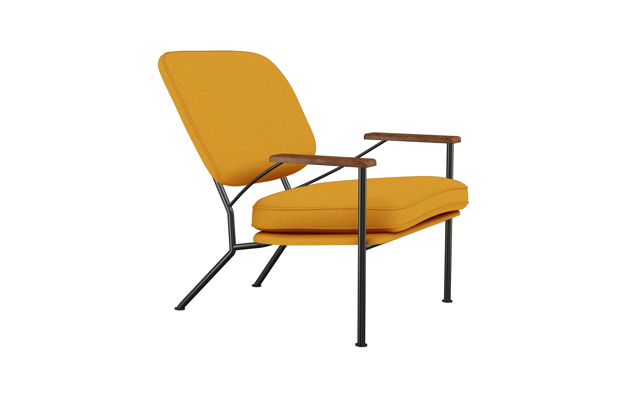 Orlando armchair with walnut arms