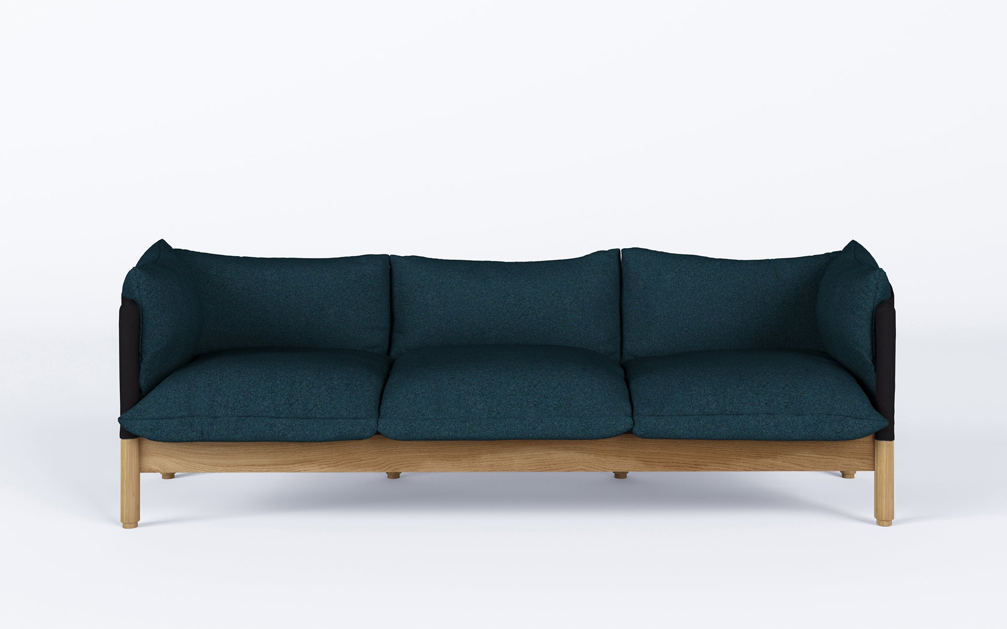 Tepee three seat sofa - oak, black sling