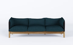 Tepee three seat sofa - oak, black sling