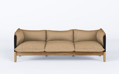Tepee three seat sofa - oak, black sling