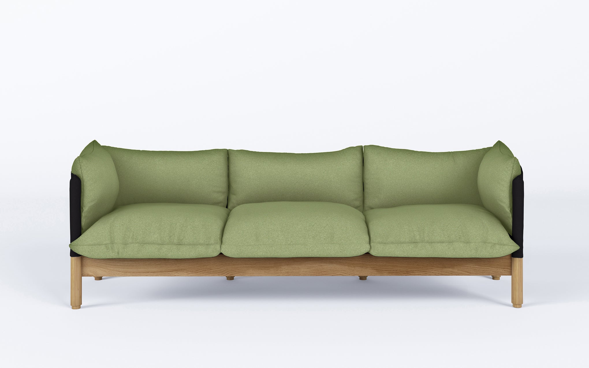 Tepee three seat sofa - oak, black sling