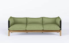 Tepee three seat sofa - oak, black sling