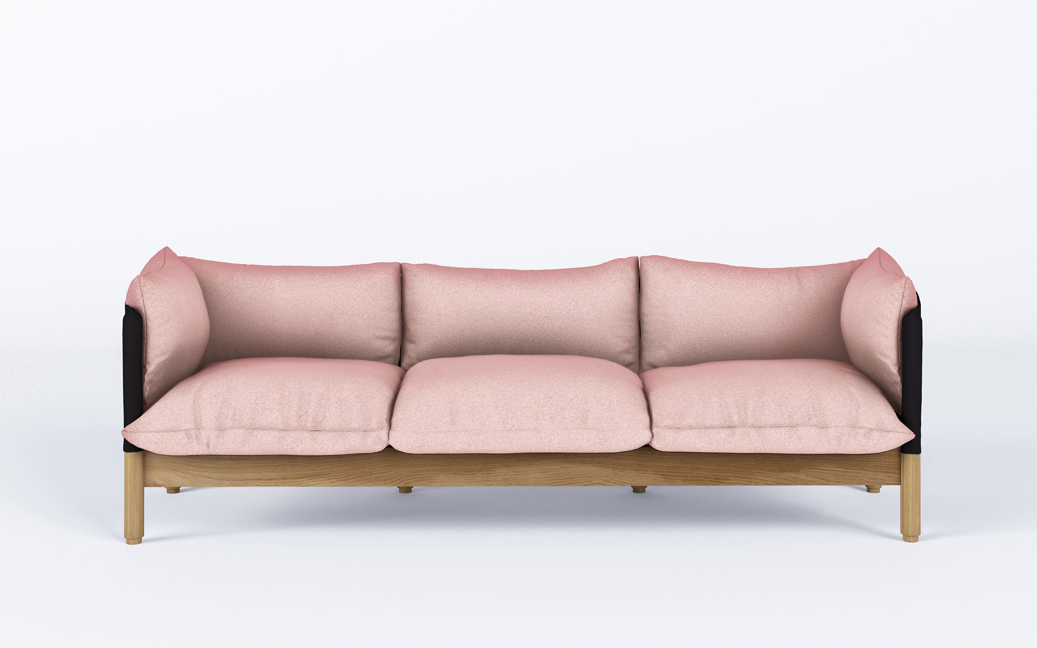 Tepee three seat sofa - oak, black sling