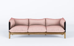 Tepee three seat sofa - oak, black sling