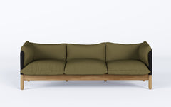 Tepee three seat sofa - oak, black sling