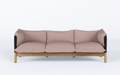 Tepee three seat sofa - oak, black sling