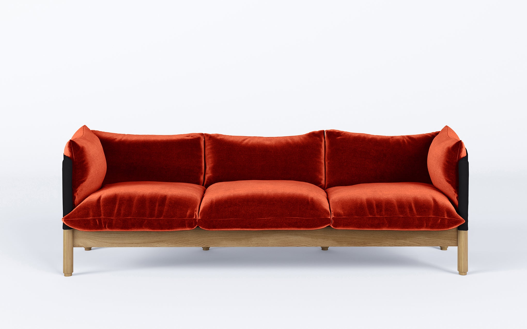 Tepee three seat sofa - oak, black sling