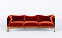 Tepee three seat sofa - oak, black sling