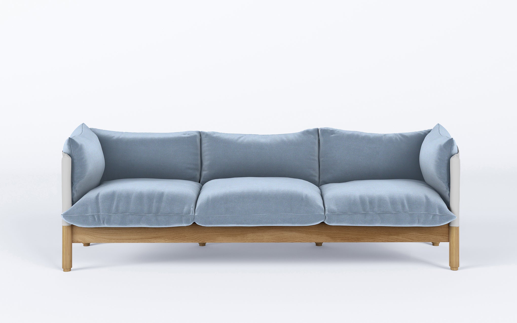 Tepee three seat sofa - oak, white sling