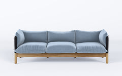 Tepee three seat sofa - oak, black sling