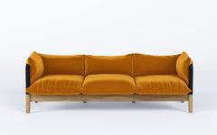 Tepee three seat sofa - oak, black sling