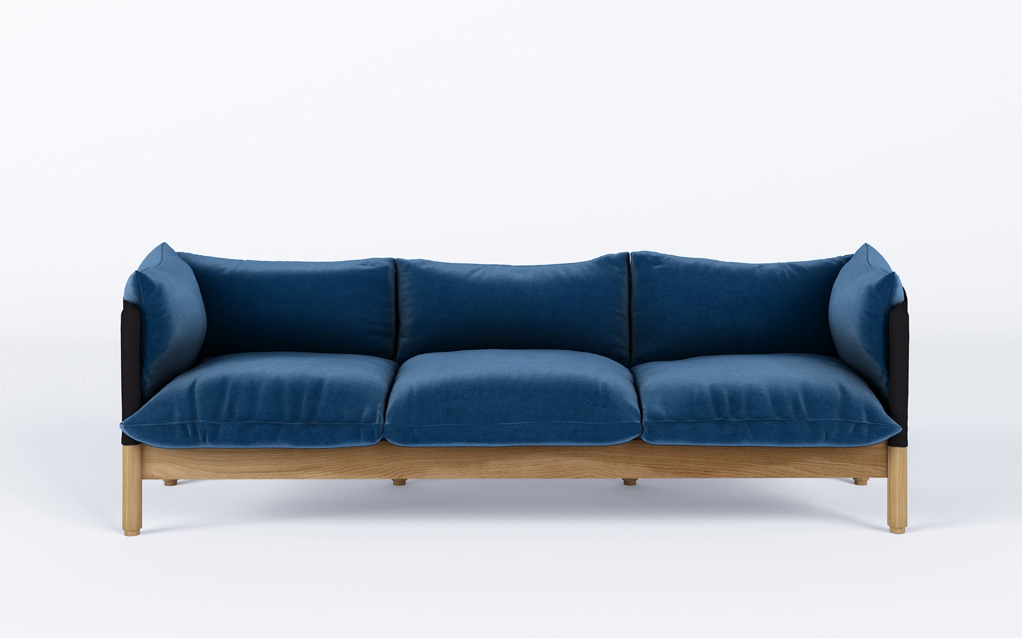 Tepee three seat sofa - oak, black sling