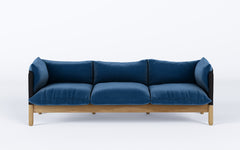 Tepee three seat sofa - oak, black sling