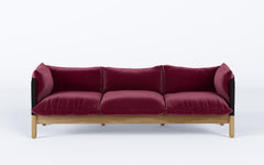 Tepee three seat sofa - oak, black sling