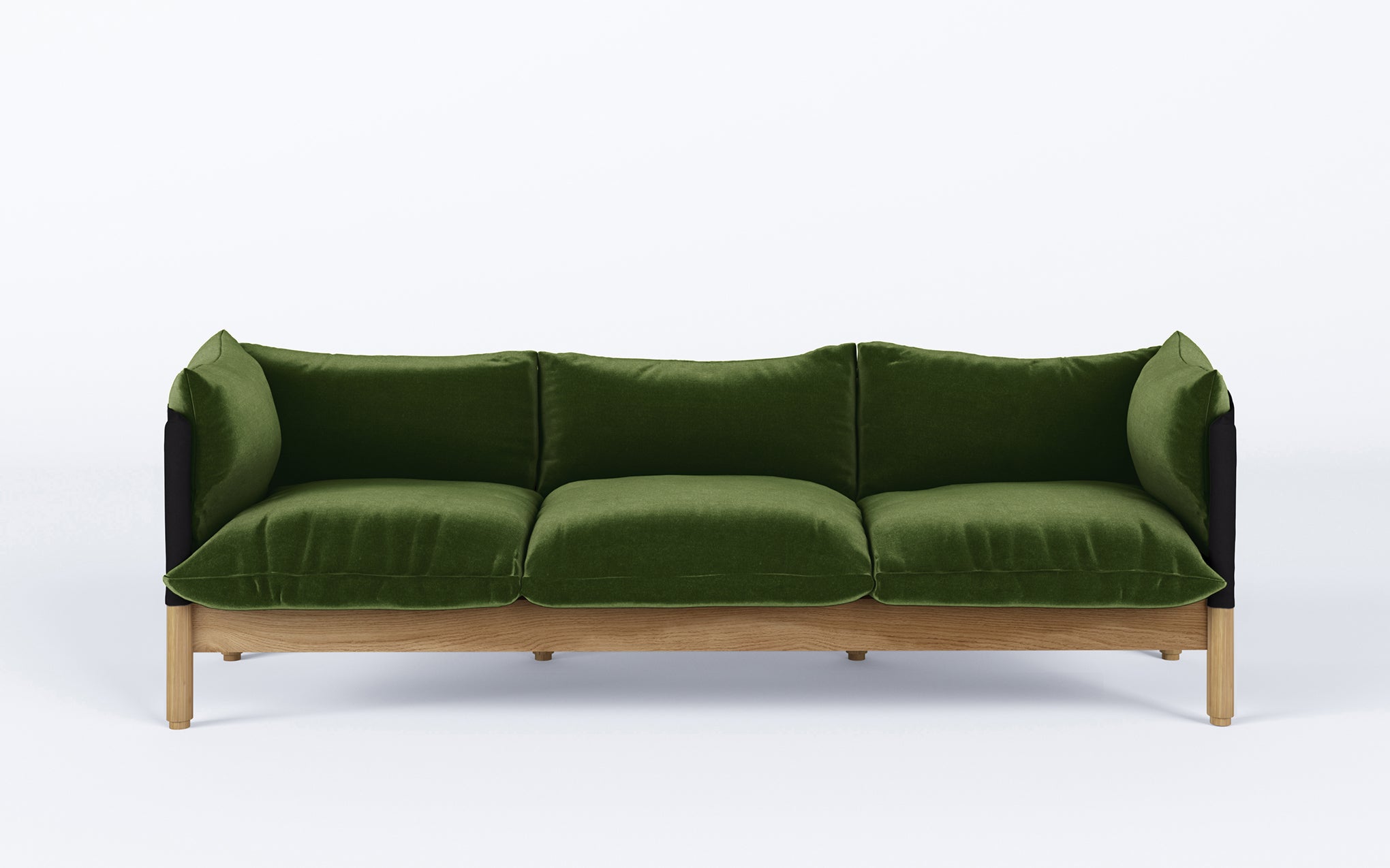 Tepee three seat sofa - oak, black sling