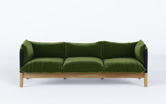 Tepee three seat sofa - oak, black sling