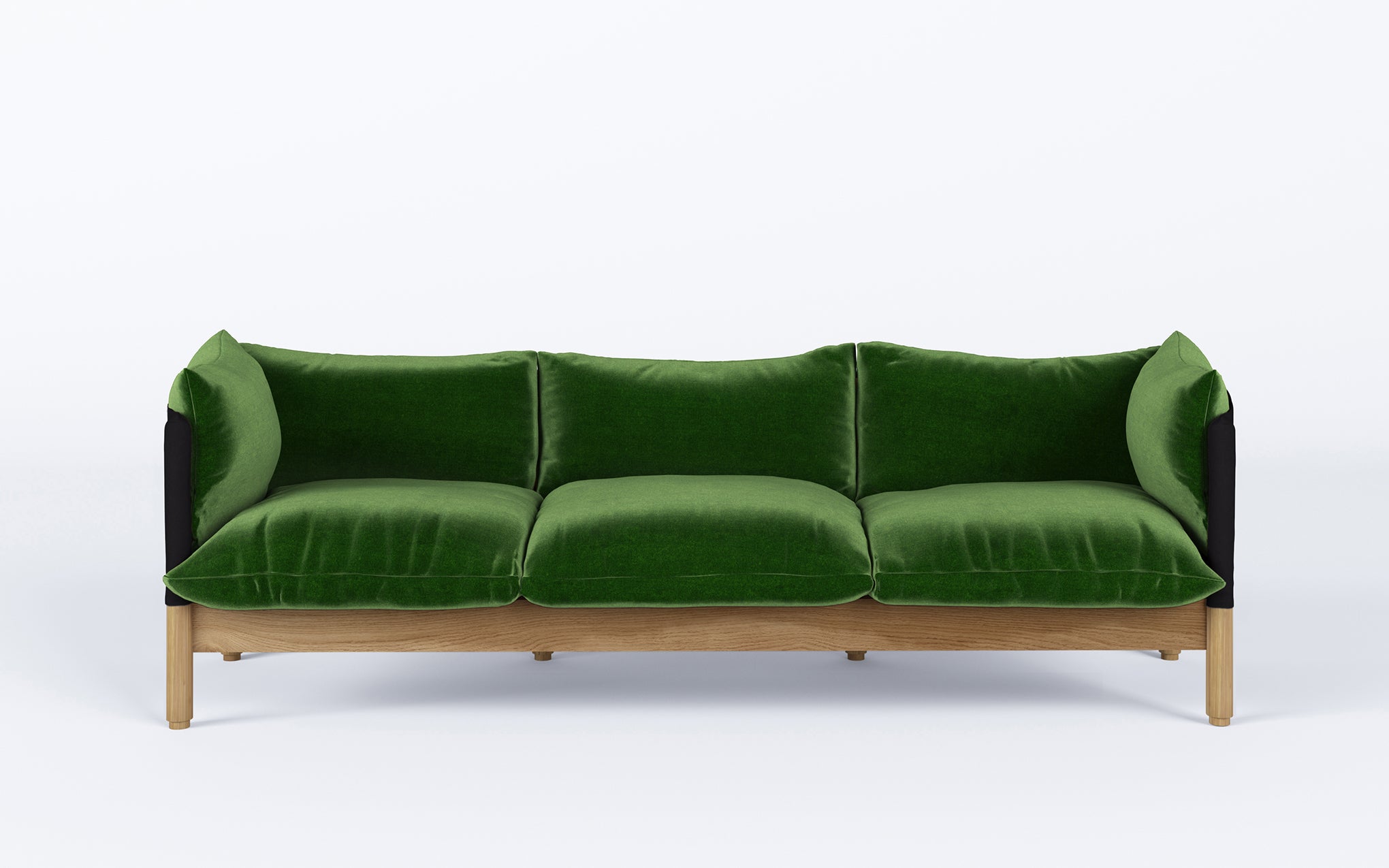 Tepee three seat sofa - oak, black sling