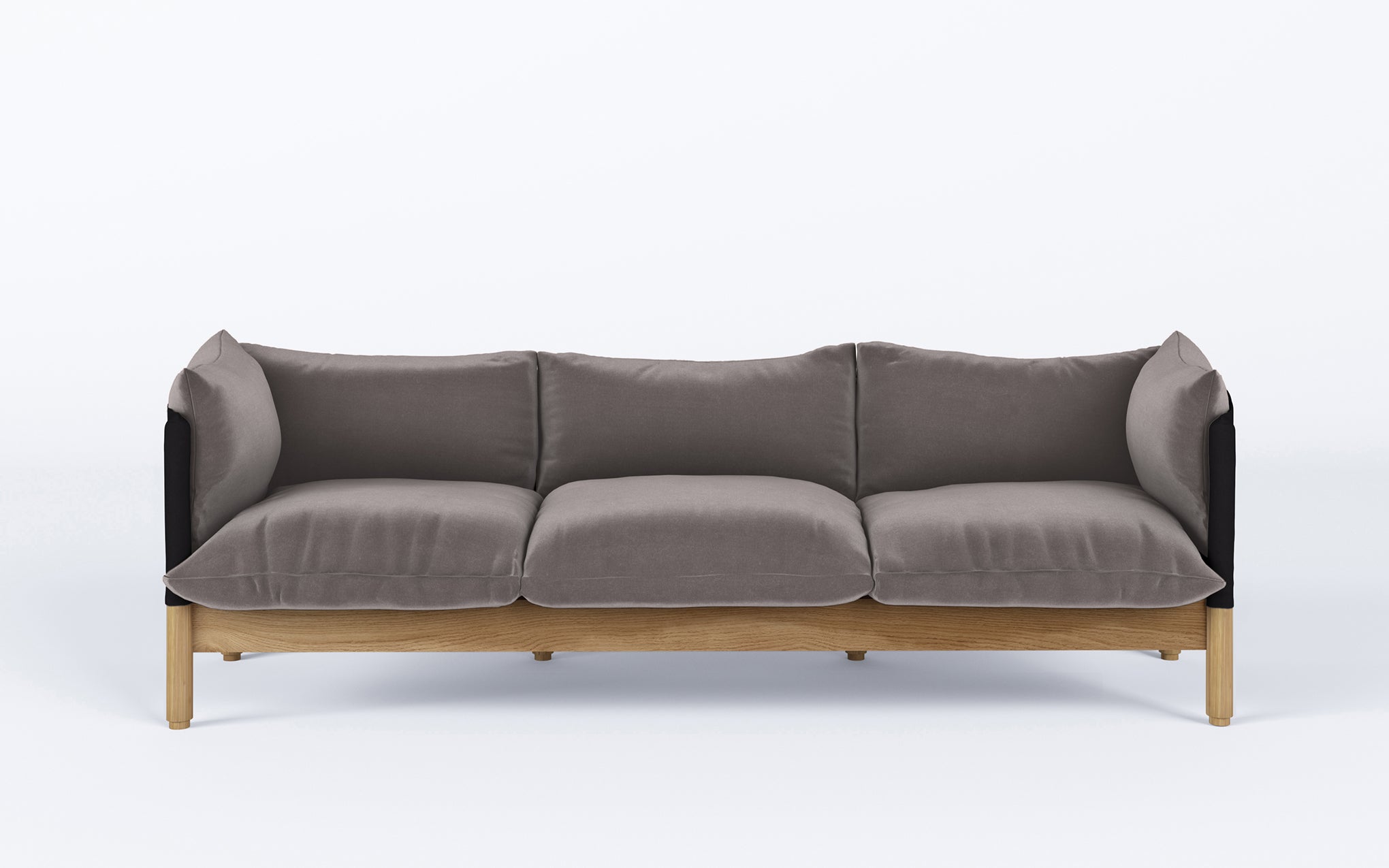 Tepee three seat sofa - oak, black sling