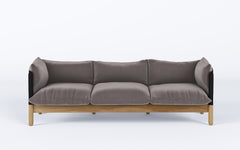 Tepee three seat sofa - oak, black sling