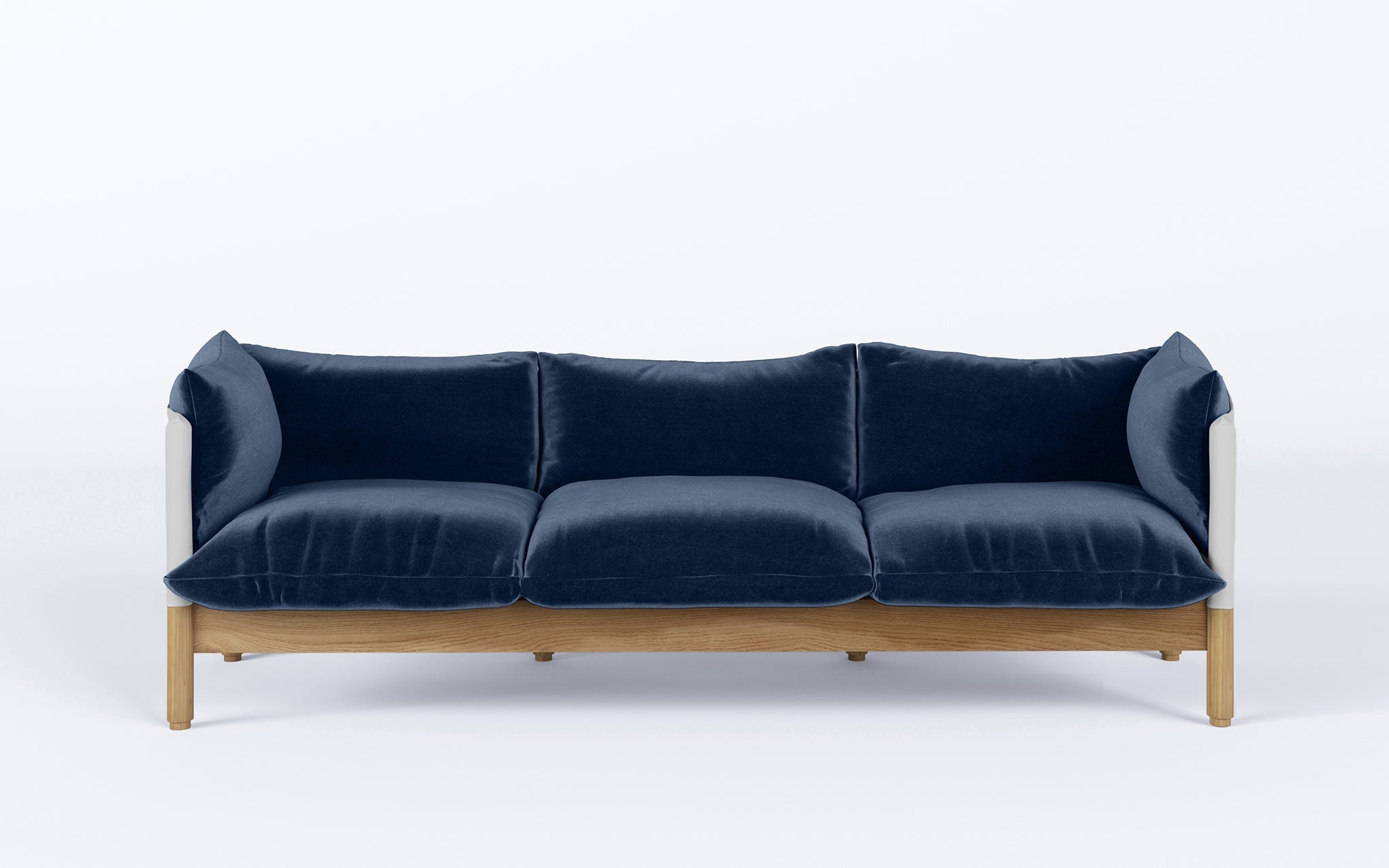 Tepee three seat sofa - oak, white sling