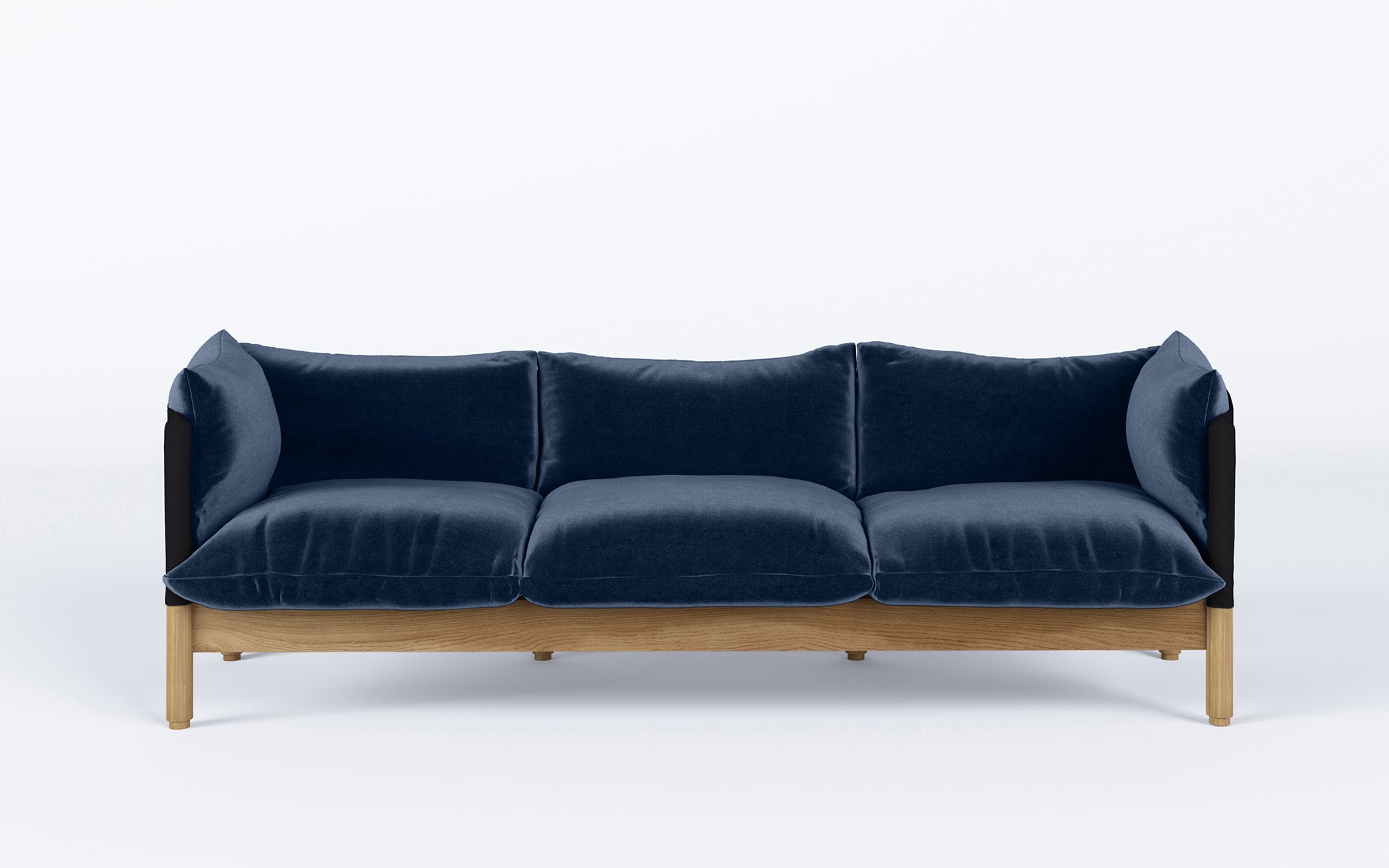 Tepee three seat sofa - oak, black sling