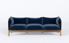 Tepee three seat sofa - oak, black sling