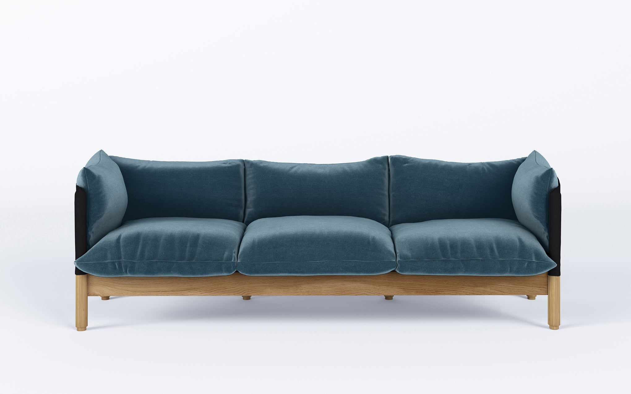 Tepee three seat sofa - oak, black sling