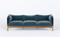 Tepee three seat sofa - oak, black sling