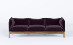 Tepee three seat sofa - oak, black sling