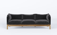 Tepee three seat sofa - oak, black sling