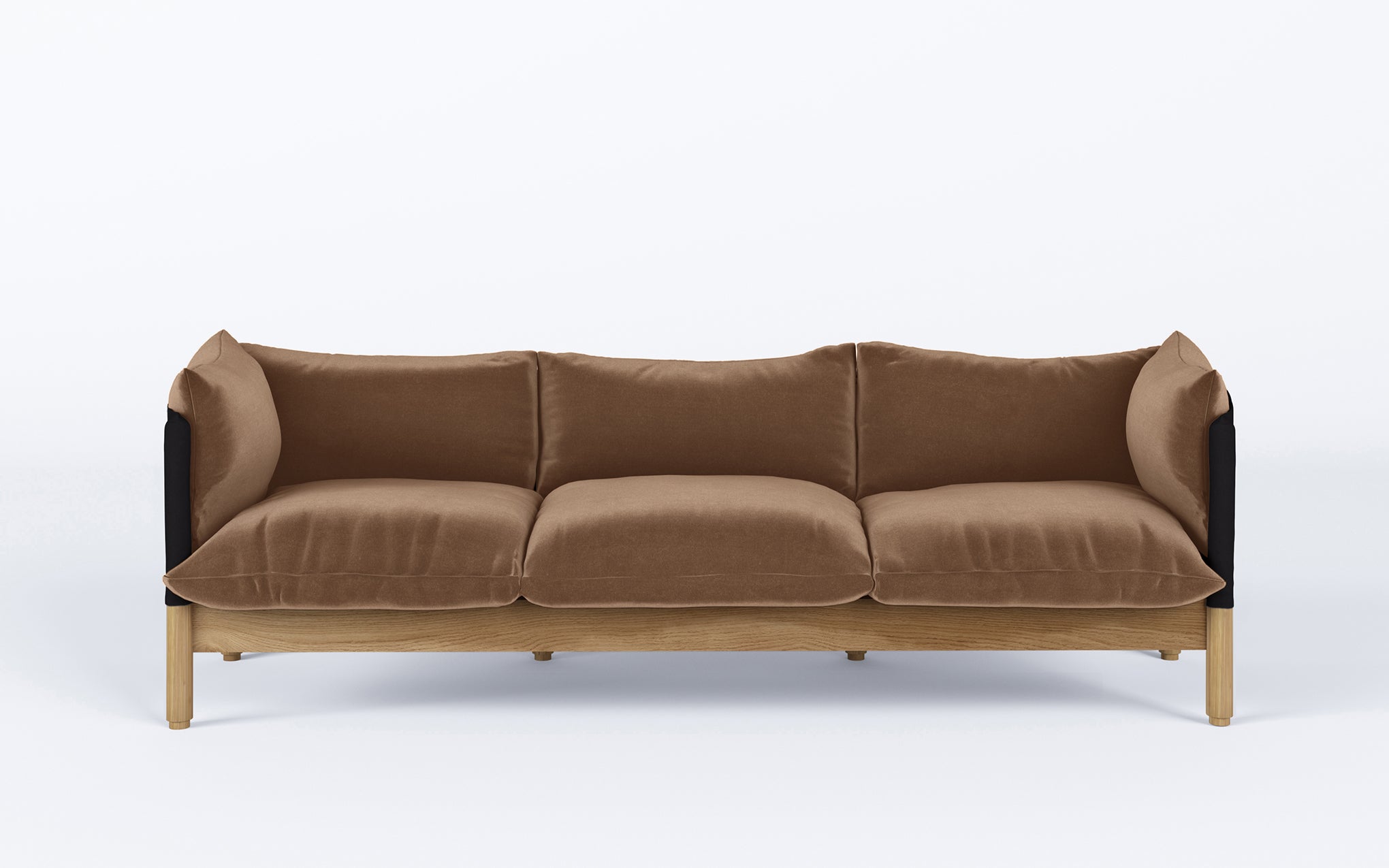 Tepee three seat sofa - oak, black sling