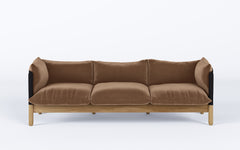 Tepee three seat sofa - oak, black sling