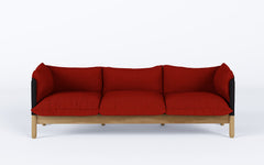 Tepee three seat sofa - oak, black sling