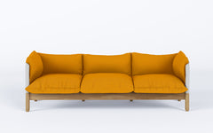 Tepee three seat sofa - oak, white sling