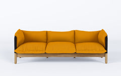 Tepee three seat sofa - oak, black sling