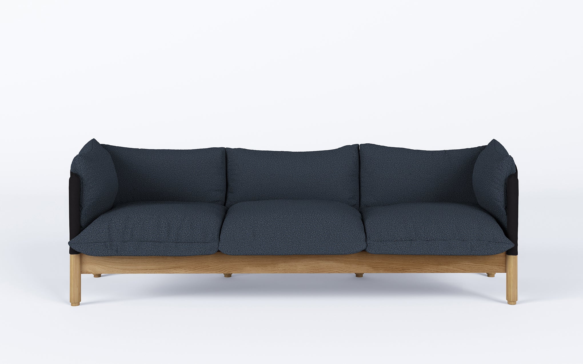 Tepee three seat sofa - oak, black sling