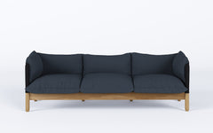 Tepee three seat sofa - oak, black sling