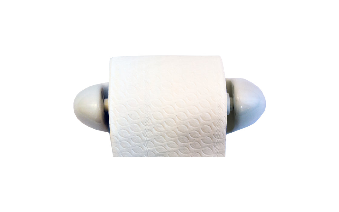 Porcelain toilet roll holder